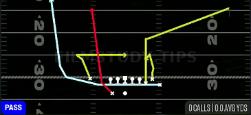 MTN Clear HB Seam — Pass play diagram