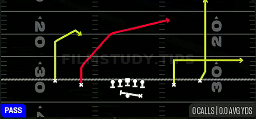 PA H Cross — Pass play diagram