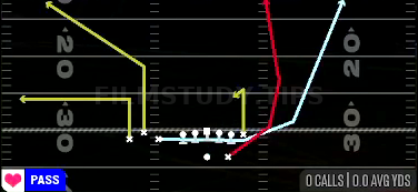 Cheat TE Hitch HB Seam — Pass play diagram