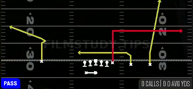PA Under — Pass play diagram