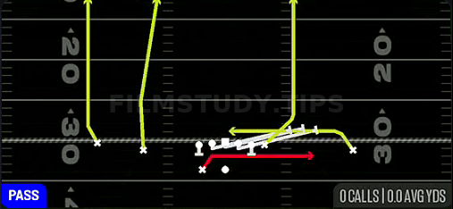 HB Cross Screen — Pass play diagram