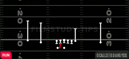 HB Mid Draw — Run play diagram