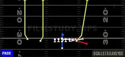 PA Y Screen — Pass play diagram