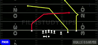 PA X Cross Shot — Pass play diagram