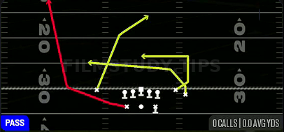 Drive HB Wheel — Pass play diagram