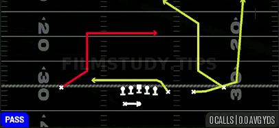 PA WR In — Pass play diagram