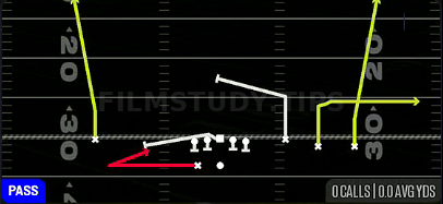 HB Angle Screen — Pass play diagram