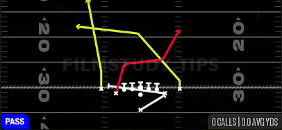 PA Drag Wheel — Pass play diagram