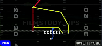PA Cross — Pass play diagram