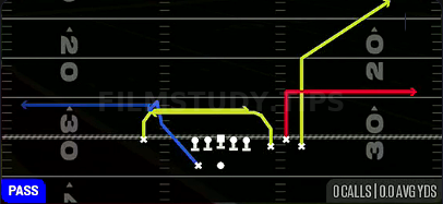Mesh Slot Out — Pass play diagram