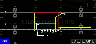 Slot Middle — Pass play diagram