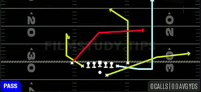 Exit X Over — Pass play diagram