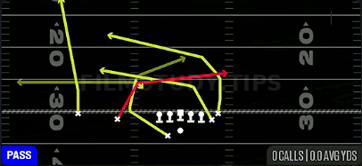 DBL Cross H-Choice — Pass play diagram