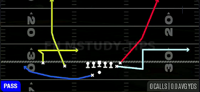 MTN Slot Fades — Pass play diagram