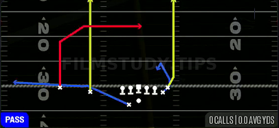X Dagger — Pass play diagram