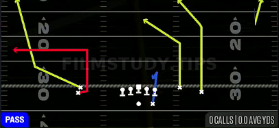 Fade Out — Pass play diagram