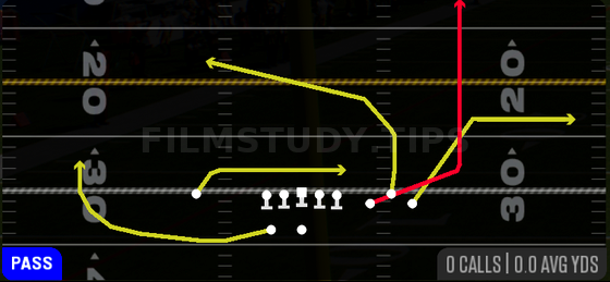 Seam Divide — Pass play diagram