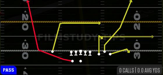Shock HB Wheel — Pass play diagram