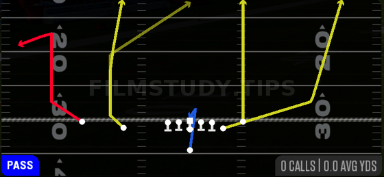 Switch X Comeback — Pass play diagram