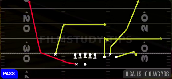 Shock HB Wheel — Pass play diagram