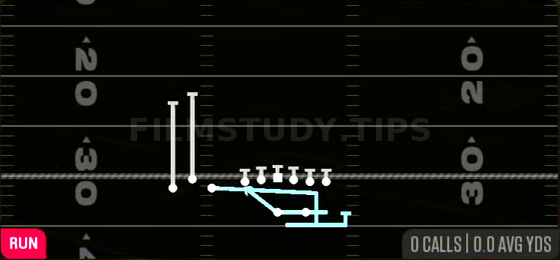 Boomerang HB Off Tackle — Run play diagram