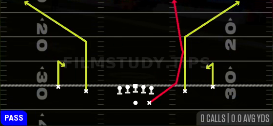Smash HB Seam — Pass play diagram