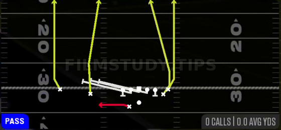 HB Slip Screen — Pass play diagram