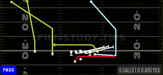 MTN HB Cross Screen — Pass play diagram