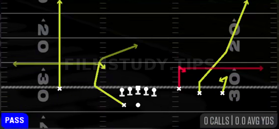 Shock H Option — Pass play diagram