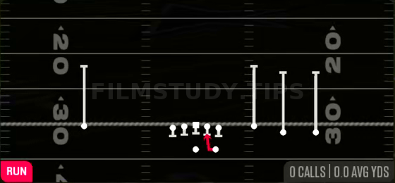 HB Mid Draw — Run play diagram