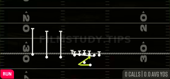 Flip QB Wrap — Run play diagram