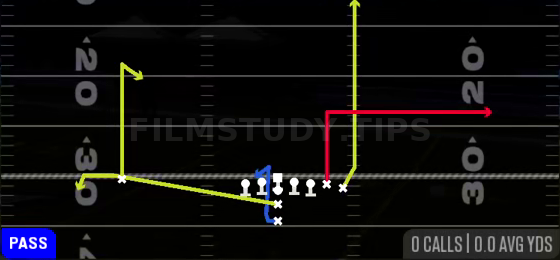 PA Clearout — Pass play diagram