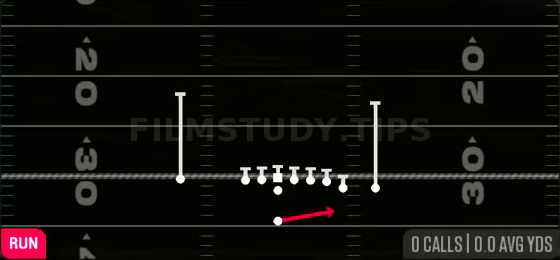 HB Zone Toss — Run play diagram