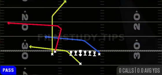 PA Fork — Pass play diagram