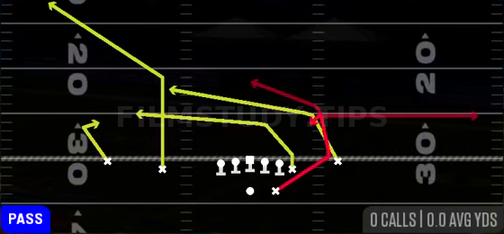 Rz Cross HB Choice — Pass play diagram