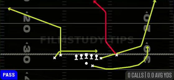 Switch WR Drag — Pass play diagram