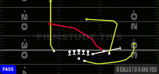 PA Toss Lead Swing Crosser — Pass play diagram