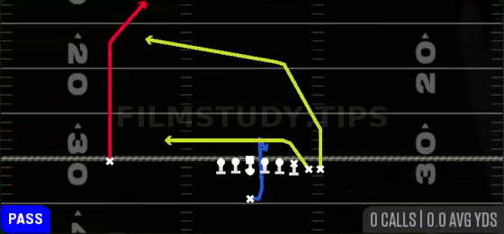 Close PA Cross — Pass play diagram