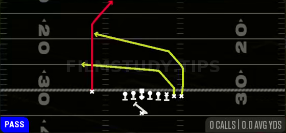 PA Ctr Shot — Pass play diagram