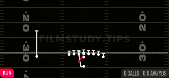 Fake HB Zone QB Boot — Run play diagram