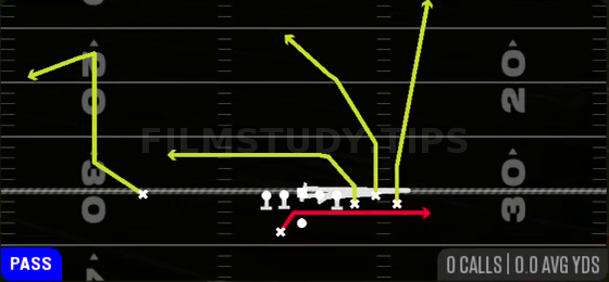 HB Cross Screen — Pass play diagram