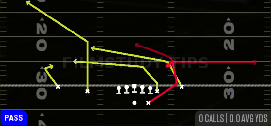 Rz Cross HB Choice — Pass play diagram