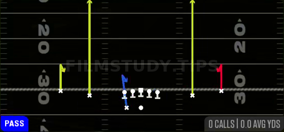 Hitch Seam — Pass play diagram