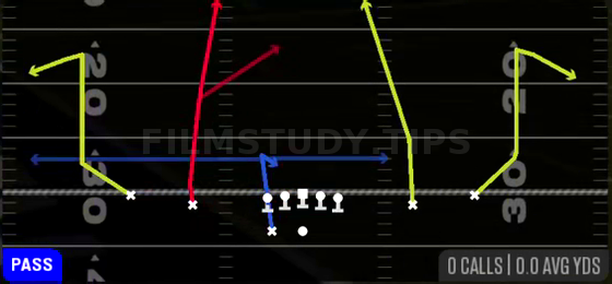 Vert Outside Stop — Pass play diagram