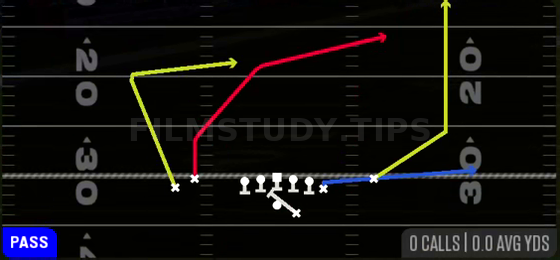 PA Slot Cross — Pass play diagram
