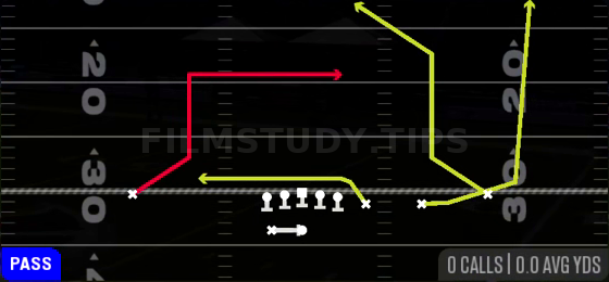 PA WR In — Pass play diagram