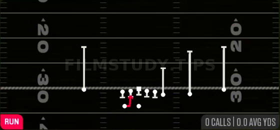 HB Mid Draw — Run play diagram