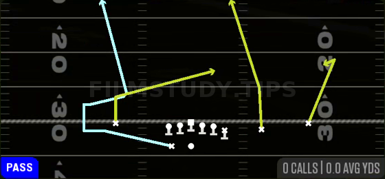 MTN Empty HB Sluggo — Pass play diagram