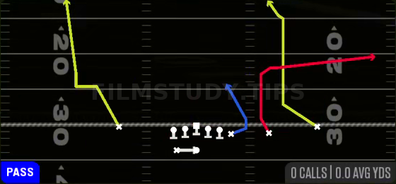 PA Fork — Pass play diagram