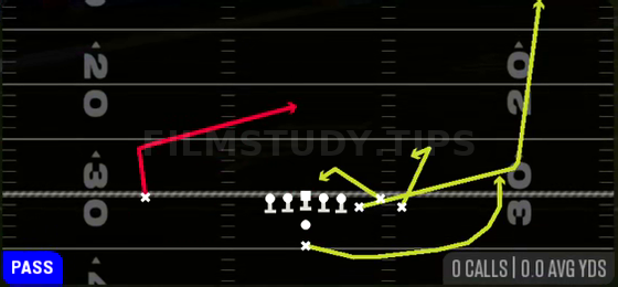 Spacing — Pass play diagram